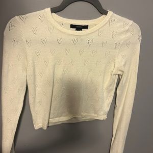 forever 21 heart pleated sweater